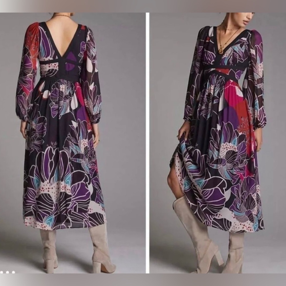 Anthropology floral midi dress   Firm Price